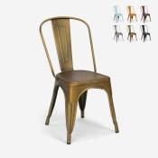 Chaises design industriel vintage en métal shabby