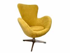 Cocoon - fauteuil en velours moutarde