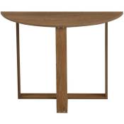 Cotecosy - Table console demi-cercle Arothos L106cm Chêne foncé - Chêne foncé