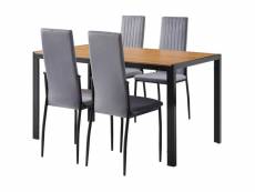 Ensemble table de repas en bois et 4 chaises - breda - l 120 x l 70 x h 75 cm - marron 13703NO