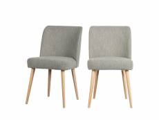 Force - lot de 2 chaises en tissu bouclé - couleur - gris clair 377154-G