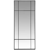 Grand miroir fenêtre rectangulaire en métal noir 70x170