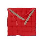 Homemaison - Galette de Chaise épaisse et matelassée valayans Rouge 40x40 cm - Rouge