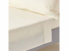 Homescapes drap plat uni 100 % coton égyptien 200 fils crème 270 x 300 cm BL1122G