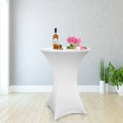 Housses blanches pour table haute pliante 105 CM,Blanc,Ø 80-85 cm - Blanc - Vingo