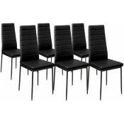 Idmarket - Lot de 6 chaises romane noires pour salle à manger - Noir