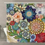 Jalleria - Rideau de Douche - Fleurs Multicolores -