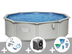 Kit piscine acier ronde Bestway Hydrium 4,60 x 1,20 cm + Kit de traitement au chlore + Kit d'entretien Deluxe + Pompe à chaleur