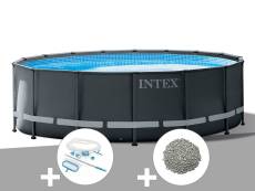 Kit piscine tubulaire Intex Ultra XTR Frame ronde 4,27 x 1,22 m + Kit d'entretien + 10 kg de zéolite