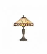 Lampe de table Tiffany Carole 2 Ampoules Ambre 80 Cm