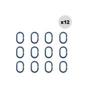 Lot de 12 anneaux pour rideaux de douche Bleu Foncé MSV Bleu
