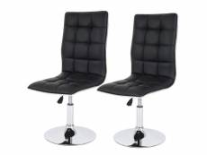 Lot de 2 chaises de salle à manger hauteur réglable en synthétique noir cds04077