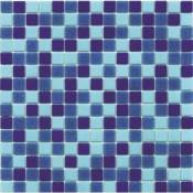 Mosaique piscine Mix de Bleu Deep Swimming 32.7x32.7