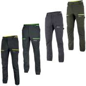 Pantalons de travail U-Power Horizon U-4 stretch - XL - Gris / vert - Gris / vert