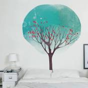 Papier peint intissé pré-encollé fresques géants - arbre abstrait - adhésif décorative - 130x120cm - multicolore