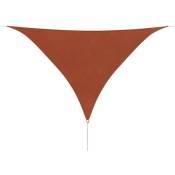 Parasol en tissu Oxford triangulaire 5x5x5 m Ocre marron