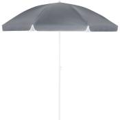 Parasol inclinable Parasol de jardin avec protection UV50+ Parasol de plage réglable 180 ou 200 cm Anthracite - 200 cm - Kingsleeve