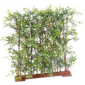 Pegane - Plante artificielle haute gamme Spécial extérieur/ Haie Bambou artificiel coloris vert - Dim : 110 x 45 x 110 cm