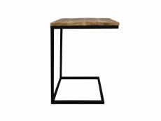 Rick - table d’appoint - bois de manguier et fer - naturel et noir - 35 x 45 x 65 cm