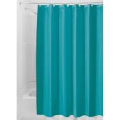 Rideau de douche en tissu imperméable, 183,0 cm x 183,0 cm, rideau de douche en polyester, rideau textile lavable ourlet renforcé, turquoise
