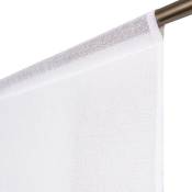 Rideaudiscount - Paire de Vitrages 60 x 160 cm Passe Tringle Motif Art Déco Floqué Blanc - Blanc