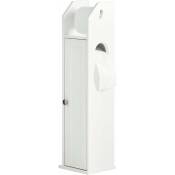 Sobuy - Support Papier Toilette Armoir Porte-papier Toilettes Porte Brosse wc en Bois - Blanc FRG135-W ®