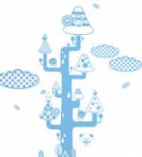 Sticker Mushroom tree - Domestic bleu en plastique