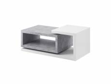 Table basse design collection bergame. Coloris blanc et gris. Style design