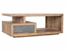 Table basse en bois de sheesham coloris naturel / gris - longueur 118 x profondeur 70 x hauteur 45 cm