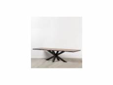 Table bois marron et pieds métal noir 300cm essential