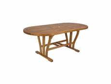 Table d'extérieur extensible ovale en bois d'acacia