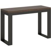 Table ouvrante 120/200x45/90 cm Tecno Double Noyer
