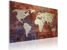 Tableau cartes du monde carte du monde dorée taille 120 x 80 cm PD11762-120-80