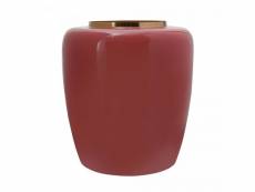 Vase 34x34x36,5 obla rouge fait main en fer certification bsci idéal pour le salon