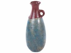 Vase décoratif en terre cuite 50 cm bleu et marron velia 373200
