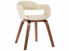 Vidaxl chaise de salle à manger blanc bois courbé et similicuir