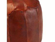 Vidaxl pouf 40 x 35 cm brun roux cuir véritable de chèvre 248129