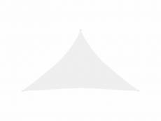 Voile toile d'ombrage parasol tissu oxford triangulaire 3,5 x 3,5 x 4,9 m blanc helloshop26 02_0009805