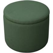 Amber Boîte de rangement avec couvercle Tabouret avec espace de rangement Pouf vert foncé - Svita