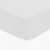 Atmosphera - Drap-housse Carina en coton blanc 90x190cm