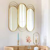 Atmosphera - Miroir triptyque edi doré, métal 72 x 69 cm miroir