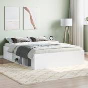 Avimac - Cadre de lit blanc 135x190 cm double