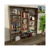 Azura Home Design - Bibliothèque grande Noyer 125 cm