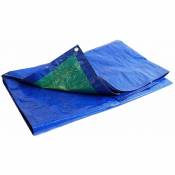 Bâche de Chantier 2x3 m 150CH Bleue et Verte - Haute Qualité - Bâche de protection imperméable pour Travaux - blue - Tecplast