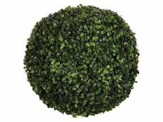 Boule de buis artificielle coloris vert en polyéthylène - diamètre 38/36 cm PEGANE