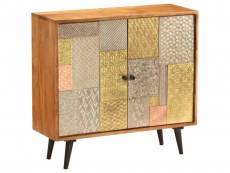 Buffet bahut armoire console meuble de rangement 80 cm bois d'acacia massif helloshop26 4402249