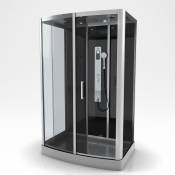 Cabine de douche rectangulaire XXL à multi jets - Gris - 85 x 140 x 230 cm