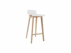Chaise de bar scandinave 75 cm bois et blanc baltik