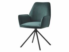 Chaise de salle à manger hwc-g67, chaise de cuisine, pivotante, auto-position ~ velours, vert