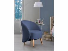 Chaise longue annarella, fauteuil design pour le salon, 100% made in italy, fauteuil relax en tissu rembourré, cm 70x60h80, bleu 8052773792806